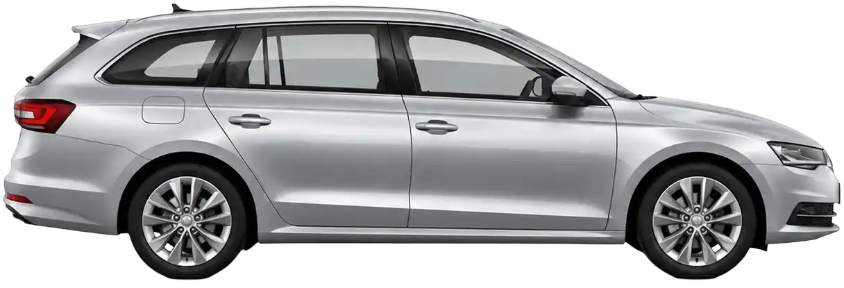 Estate car with extra boot space for 4 passengers and 3 check-in bags