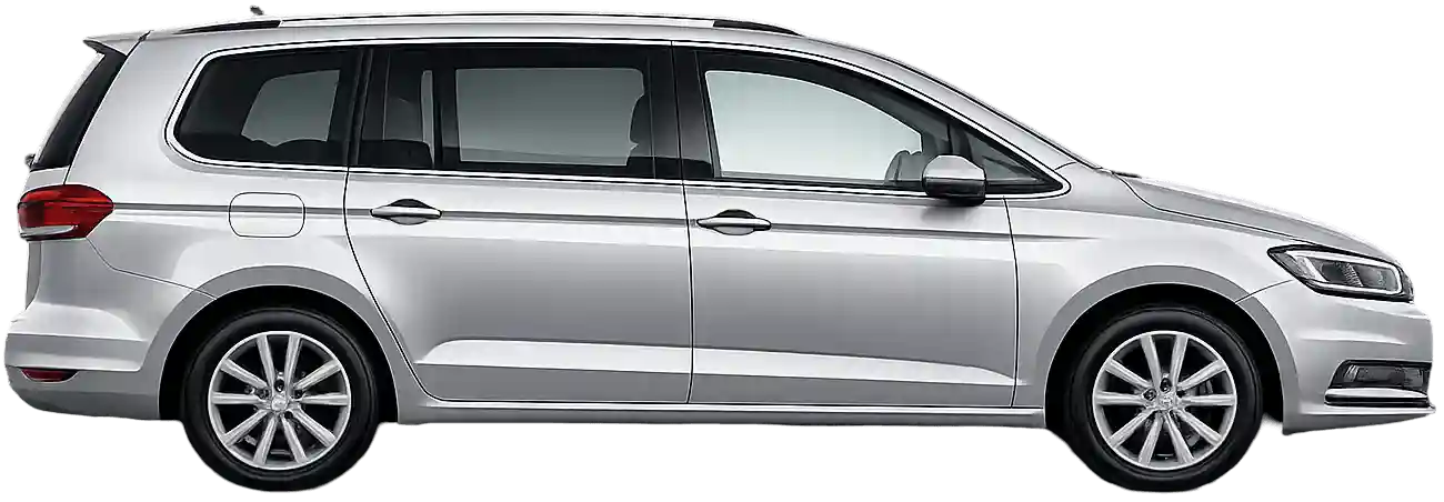 MPV people carrier seating 6 passengers with 4 check-in bags